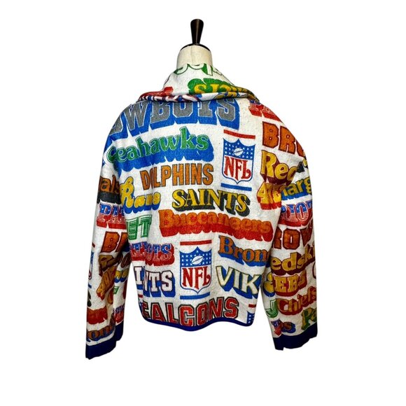 Handmade NFL Blanket Jacket | Vintage Football Team Logo Hoodie | Retro Sports F - Picture 5 of 7